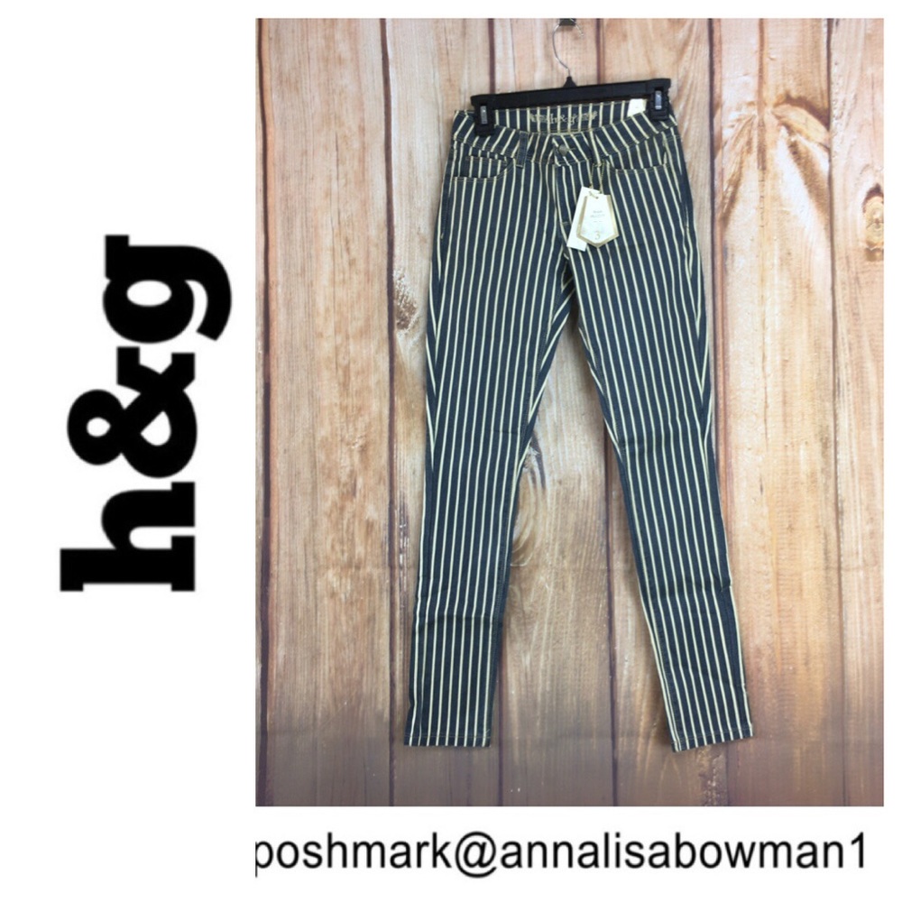 💸NWT h&g striped skinny pant in size 3